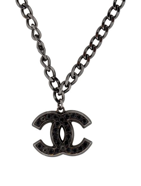 chanel necklace with black cc pendant|chanel necklace online shop.